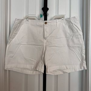 White 5” inseam shorts